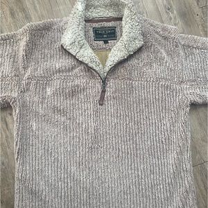 True Grit women’s size large Light beige/cream 1/4 zip pullover